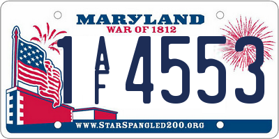 MD license plate 1AF4553