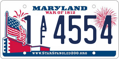 MD license plate 1AF4554