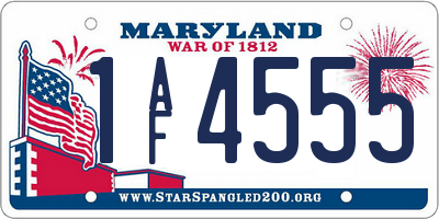 MD license plate 1AF4555