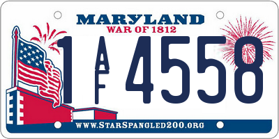 MD license plate 1AF4558