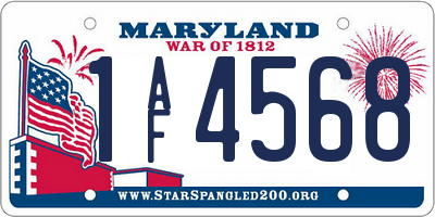 MD license plate 1AF4568