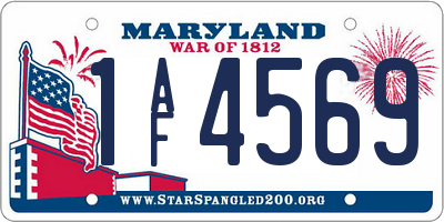 MD license plate 1AF4569