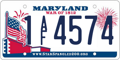MD license plate 1AF4574