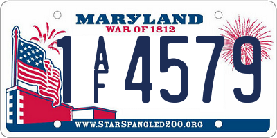MD license plate 1AF4579