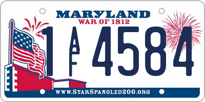 MD license plate 1AF4584