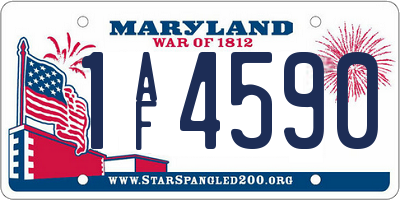 MD license plate 1AF4590