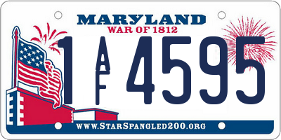 MD license plate 1AF4595