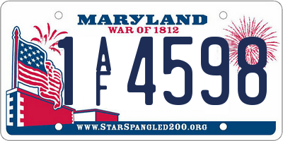 MD license plate 1AF4598