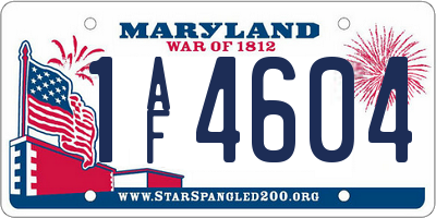 MD license plate 1AF4604