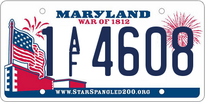 MD license plate 1AF4608