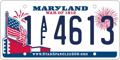 MD license plate 1AF4613