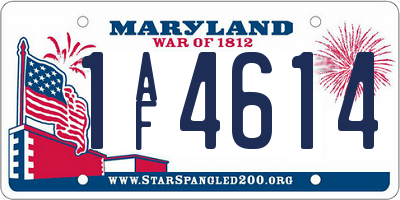 MD license plate 1AF4614