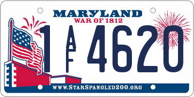 MD license plate 1AF4620