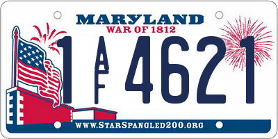 MD license plate 1AF4621