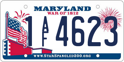 MD license plate 1AF4623