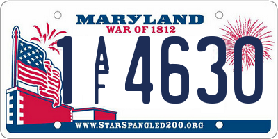 MD license plate 1AF4630