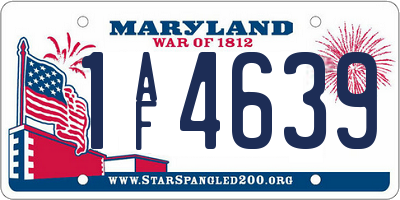 MD license plate 1AF4639