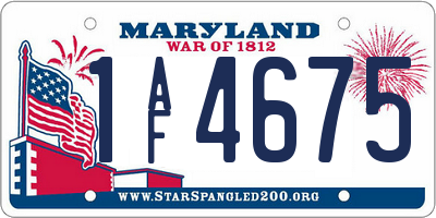 MD license plate 1AF4675