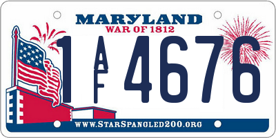 MD license plate 1AF4676