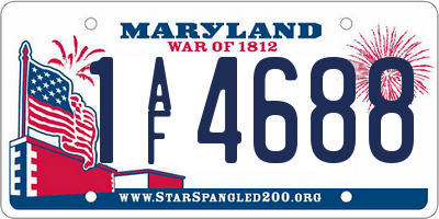 MD license plate 1AF4688