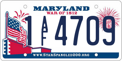 MD license plate 1AF4709