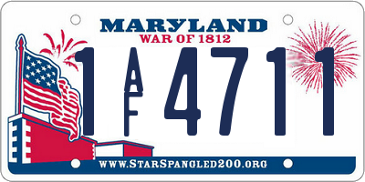 MD license plate 1AF4711
