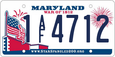 MD license plate 1AF4712