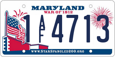 MD license plate 1AF4713