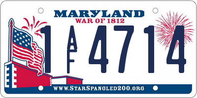 MD license plate 1AF4714