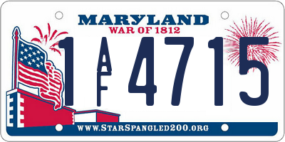 MD license plate 1AF4715