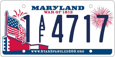 MD license plate 1AF4717