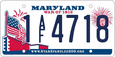 MD license plate 1AF4718