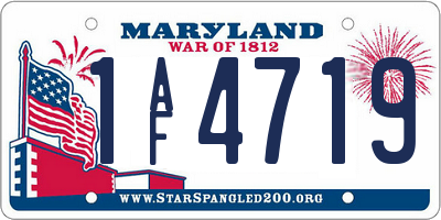 MD license plate 1AF4719