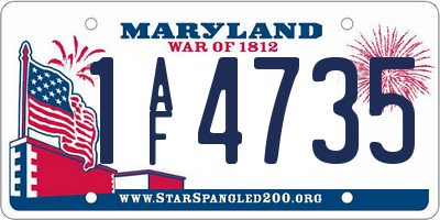 MD license plate 1AF4735