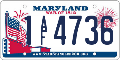 MD license plate 1AF4736