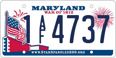 MD license plate 1AF4737