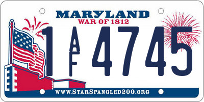 MD license plate 1AF4745
