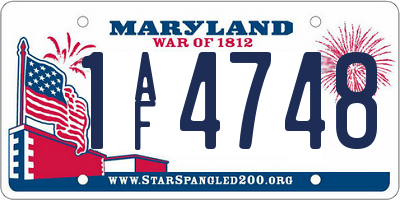 MD license plate 1AF4748