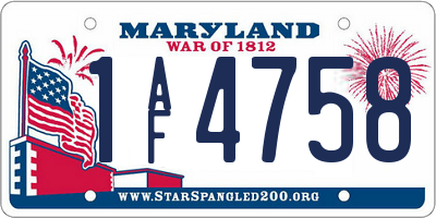 MD license plate 1AF4758