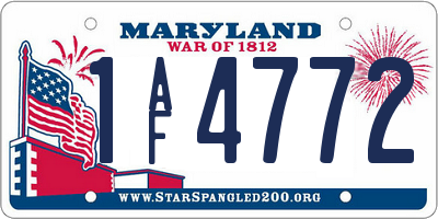 MD license plate 1AF4772