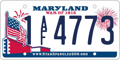 MD license plate 1AF4773