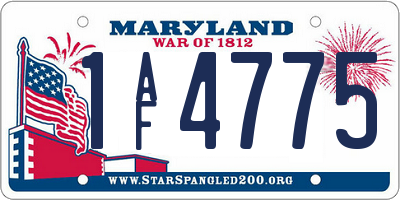 MD license plate 1AF4775