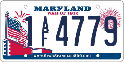 MD license plate 1AF4779