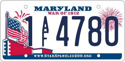 MD license plate 1AF4780