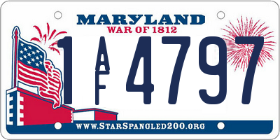 MD license plate 1AF4797