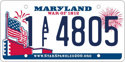 MD license plate 1AF4805