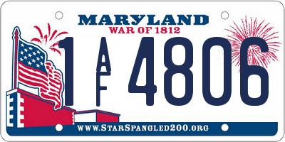 MD license plate 1AF4806