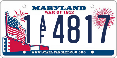 MD license plate 1AF4817