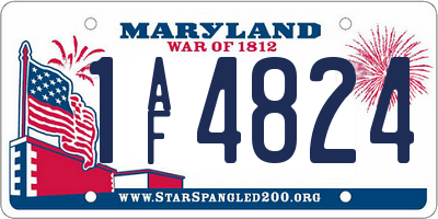 MD license plate 1AF4824