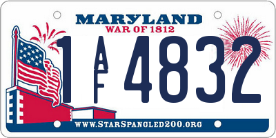 MD license plate 1AF4832